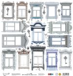 Бумага для скрапбукинга 190 г/м², 30.5х30.5 см, 10 шт, Вокруг меня. Двери и окна 6, Mr.Painter PSR 2607