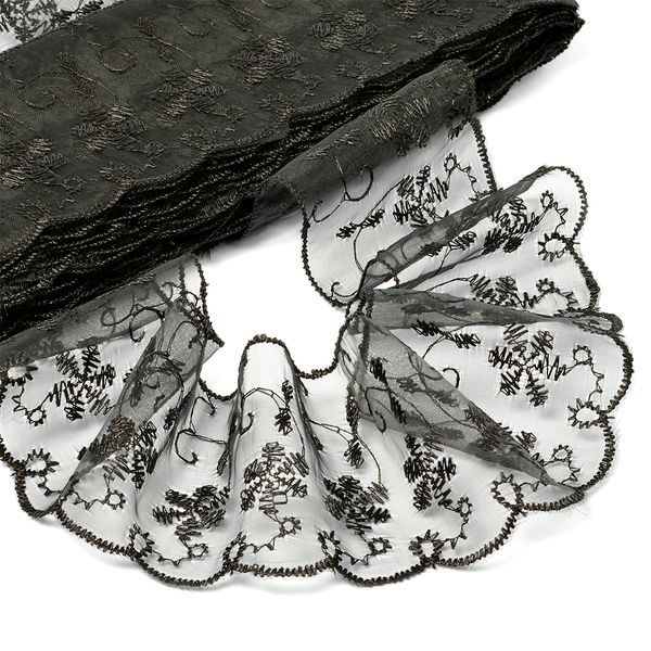 Кружево капроновое 65 мм / 13.7 м, 30011 цв.039 черный, Kruzhevo