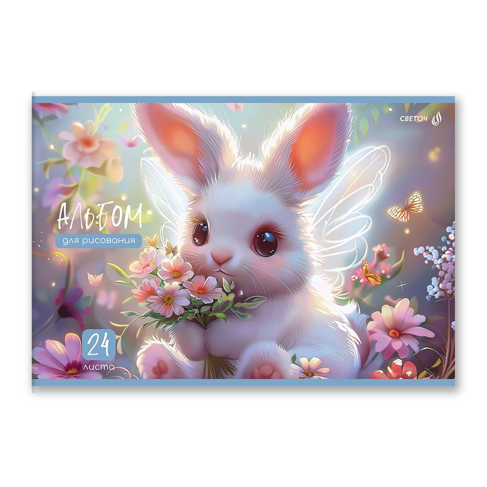 Альбом для рисования 100 г/м², A4 29.5х20.2 см, 24 л. на скобе 5 шт, 01697 Сказочный пейзаж, Светоч А254