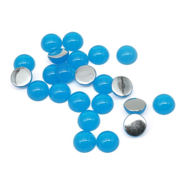 Полубусины пластиковые, желейные, полупрозрачные в цвете, 8мм, 25 штук, Astra&Craft (J4 синий)