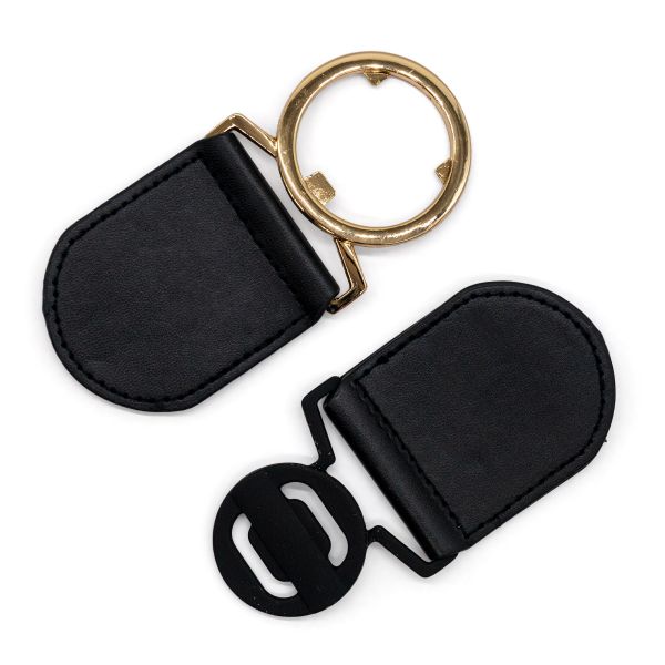 Застежка декоративная пришивная искусственная кожа 15х5.5 см (золото), 2 шт