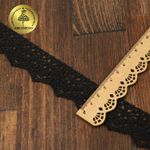 Кружево вязаное (тесьма) 32 мм, цв.черный, 25м, Kruzhevo