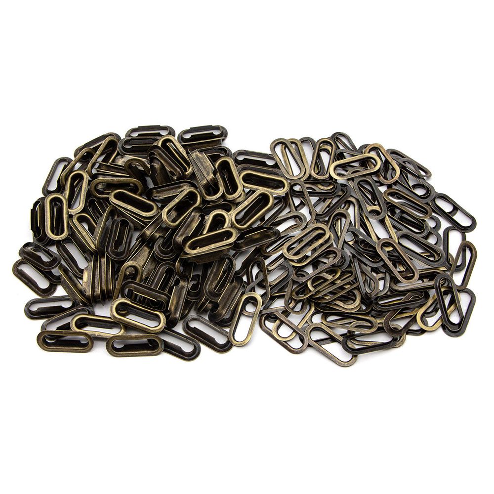 Люверсы металл овальные 24х8 (внутр.), 28х12 (внешн.), металл (≈100 шт) New Star, антик