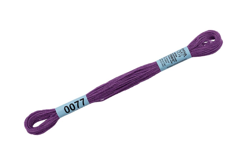 Мулине Gamma 100% хлопок, цв.0077 сиреневый, 24 мотка по 8 метров