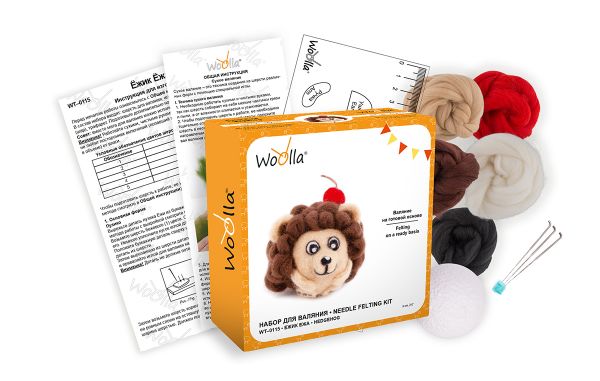 Набор для валяния Woolla, Ежик Ёжа, Woolla WT-0115