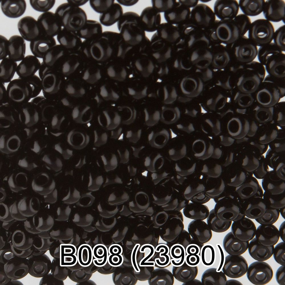 Бисер Gamma 10/0 (2.3 мм), 150 г (10х5 г), B098 черный, 23980, круглый 2