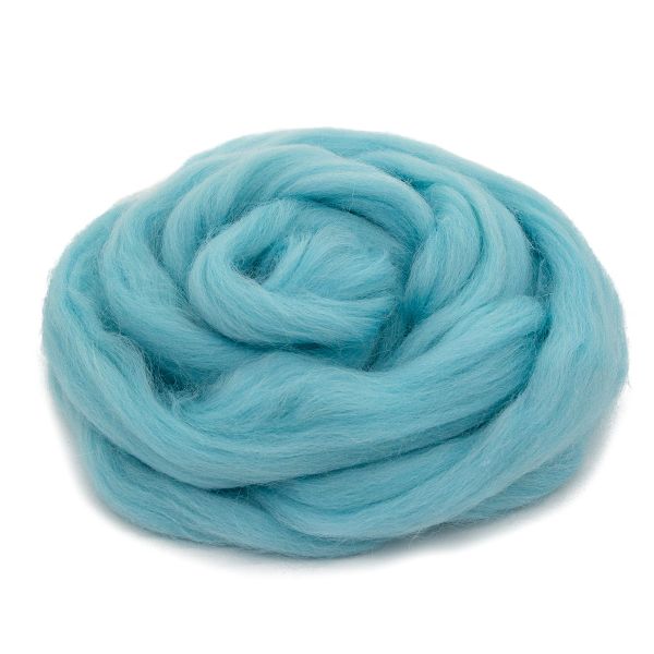 Шерсть для валяния Троицкая п/тонкая 1х100 г (до 29 мкр), 222 голубая бирюза