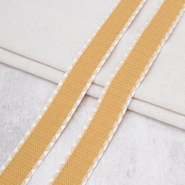 Тесьма (лента) окантовочная 28 мм / 91.44 метра, 5.075 г/пог.м, декоративная, 04 жёлтый, 3Al360