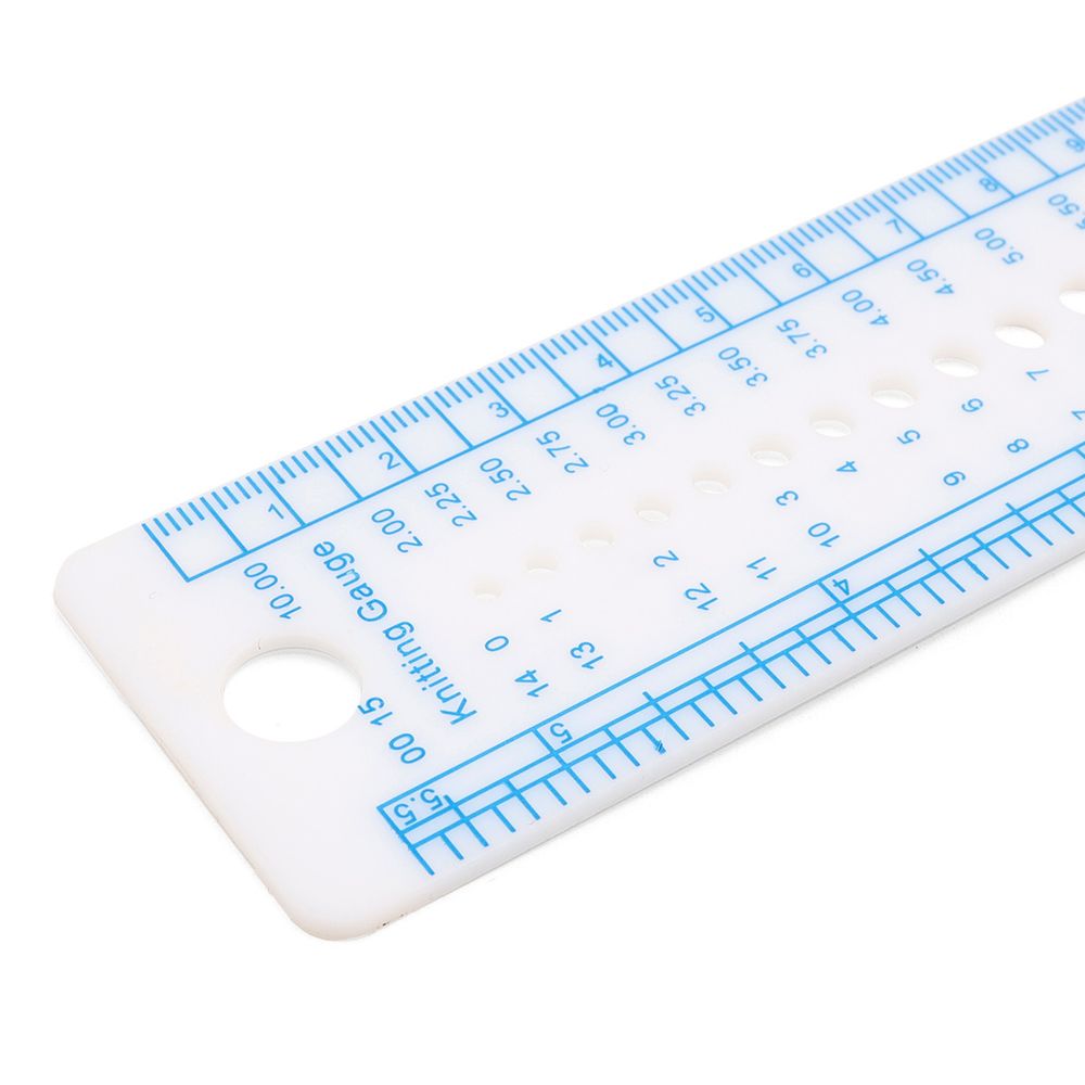 Линейка для определения размера спиц и плотности вязания 16х4см