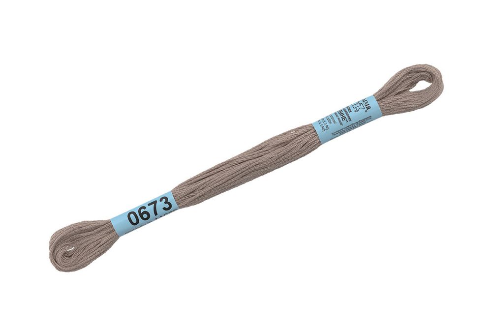 Мулине Gamma 100% хлопок, цв.0673 серый, 24 мотка по 8 метров