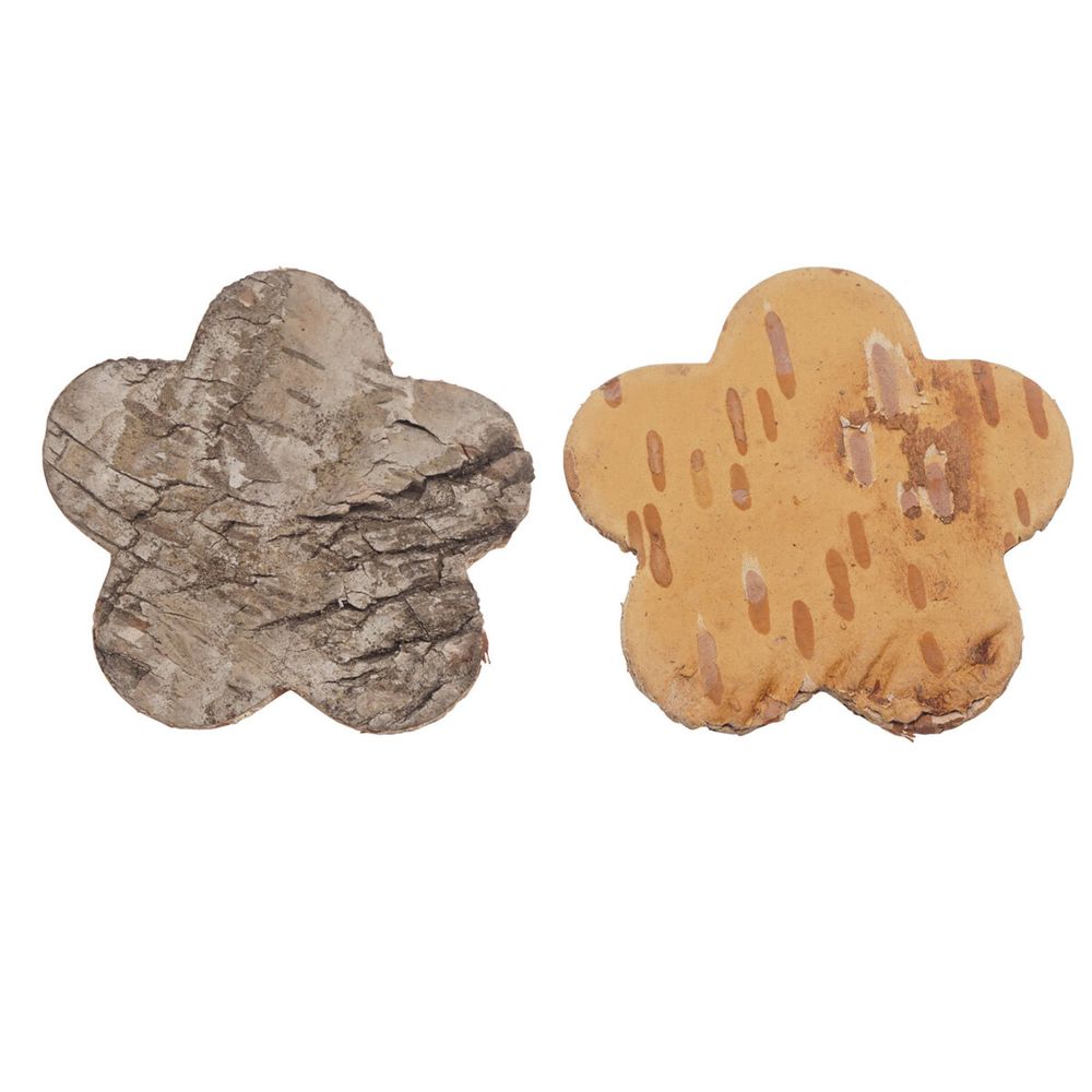 Декоративные элементы из коры дерева "Цветок", 4,5см, 12 шт, нат/дерево