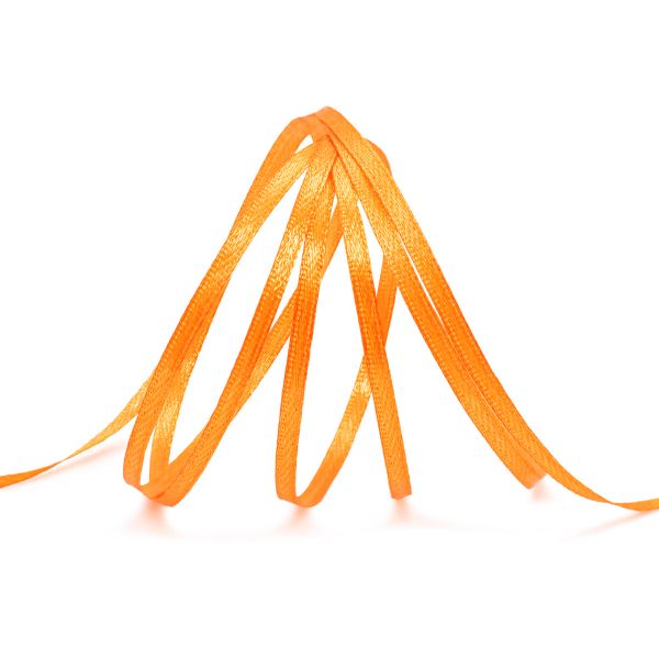 Лента атласная 2-сторонняя 3.0 мм / 100±2 метров, (044 оранжевый), Globus