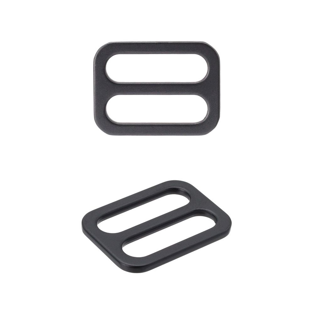 Пряжка регулировочная металл литая плоская 15.0 мм (20х15мм), черный матовый, МВ2343, 6 шт