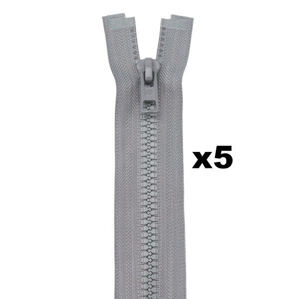 Молния трактор Arta Т6 (6 мм) 1 зам., разъем., 40 см, (2076), A577 серый, НОВЫЙ МАТОВЫЙ ЗАМОК, уп.5 штук