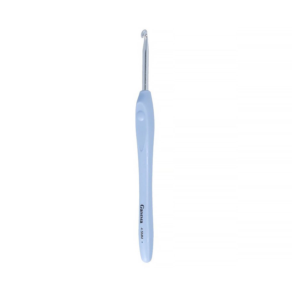 Крючок для вязания с прорезиненной ручкой металл ⌀4.5 мм, 16 см, Gamma RHP