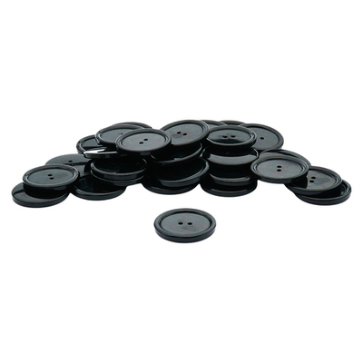 Пуговицы 2 прокола 48L (30мм), пластик (Blk-01 черный), CB_3685, 36 шт