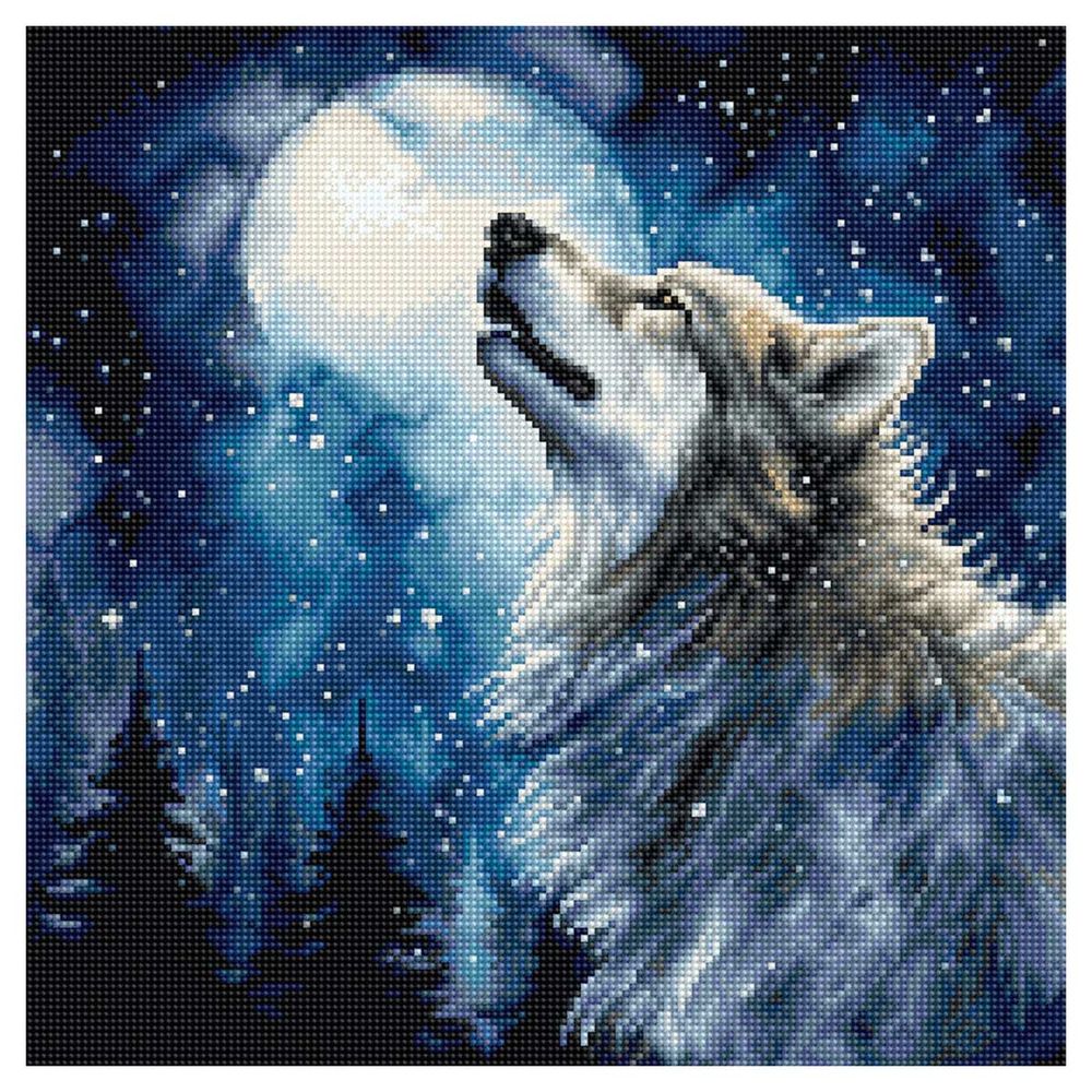 Набор для вышивания нитками LetiStitch L9923, Полуночный снегопад 24х24см