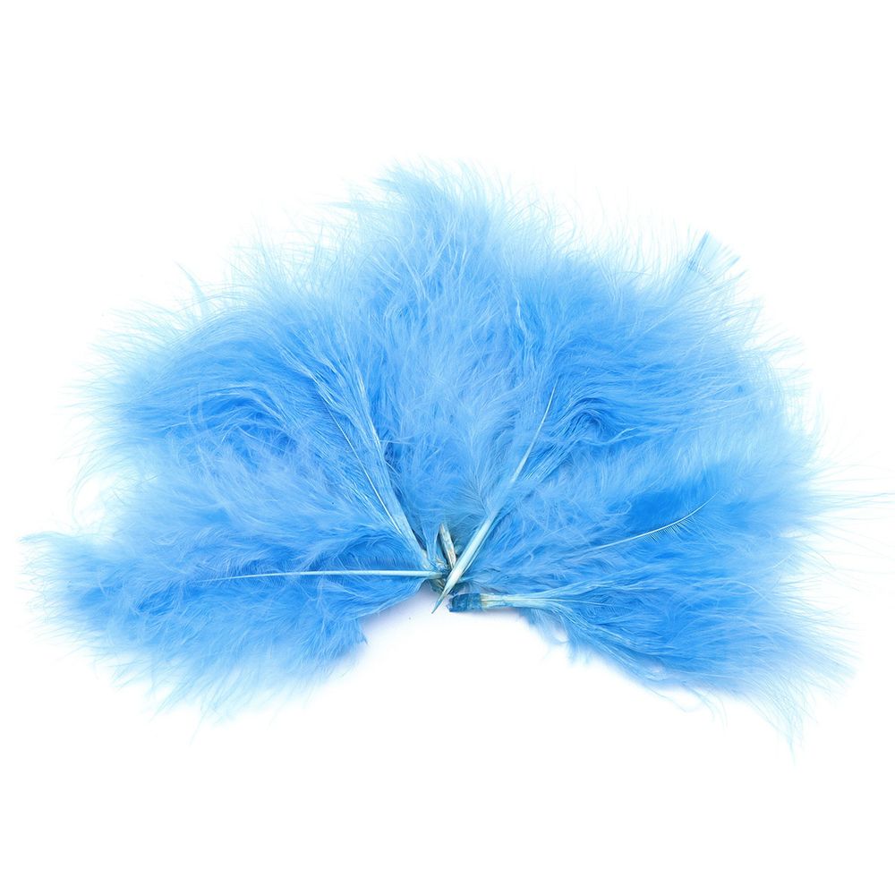 Перья декоративные 5-10см, 25 шт, H-15 голубой
