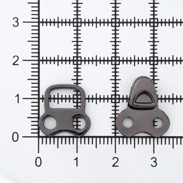 Крючки пришивные декоративные 14х24 мм, pewter, олово, чер.никель, 12 шт