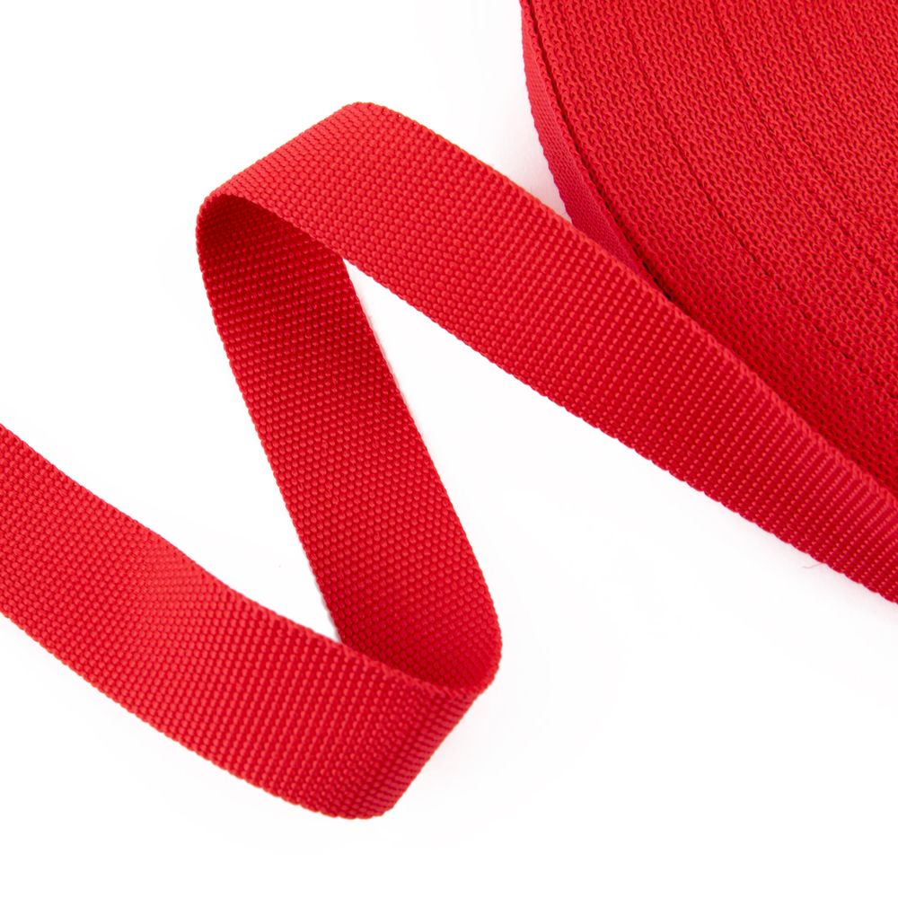 Стропа (ременная лента) 25 мм / 50 метров, толщ. 1.08 мм, [10 г/пог.м], 100% п/п, 148 красный, Gamma G-25 ЦВ