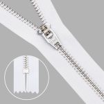 Молния металл джинсовая Т5 (5 мм) 1 зам., н/раз., 14 см, белый, 39082/14-Н, 10 шт