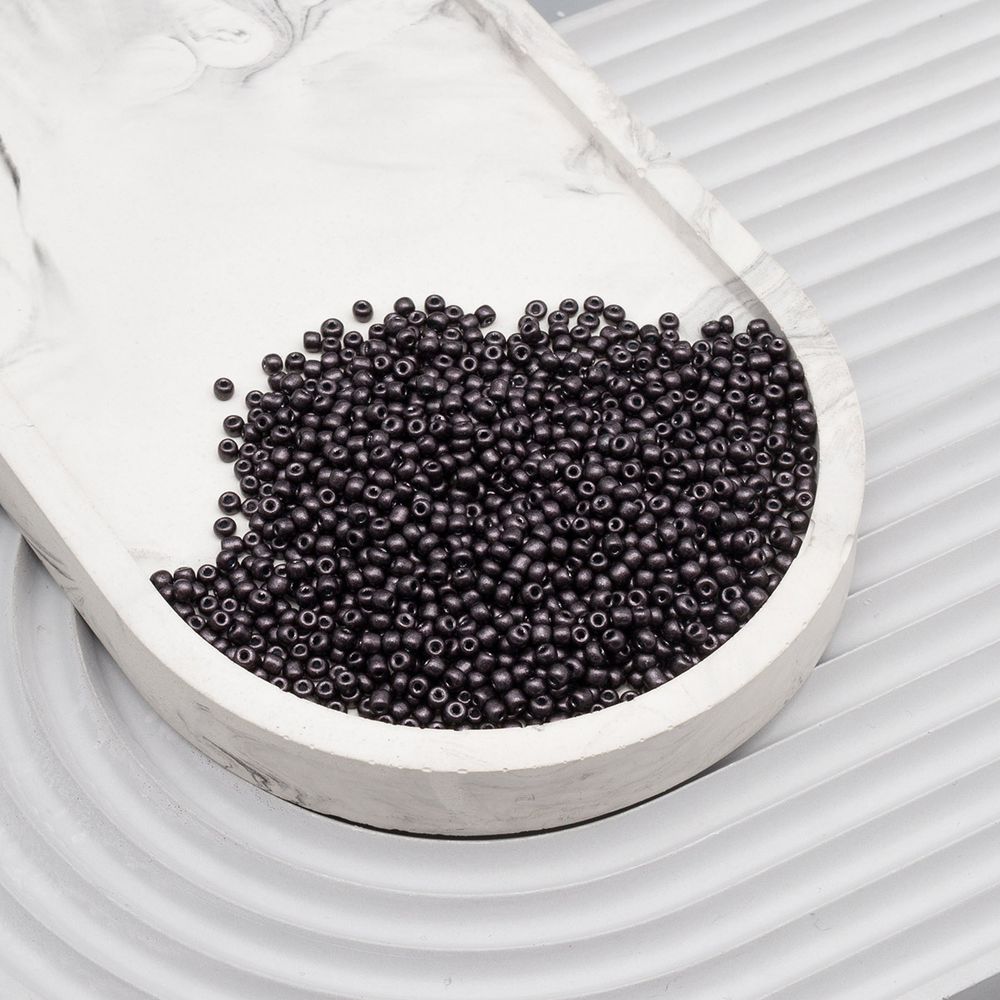 Бисер Astra&Craft 11/0 (2.1 мм), 200 г (10х20 г), цв. М924-О мокрый асфальт/непрозрачный, матовый