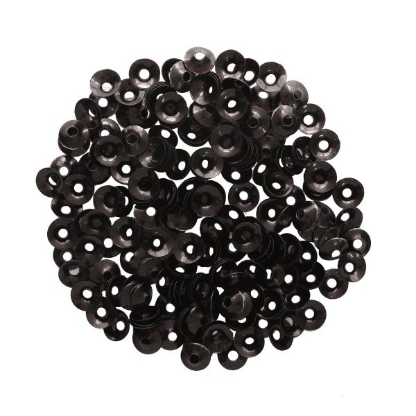 Пайетки объемные, чаша, №30,6 мм, 10гр, Астра, 50113 - черные голографик, уп.10 шт