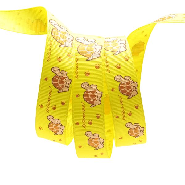 Лента репсовая (в рубчик) PREMIUM Черепаха 22 мм, 22,5м (525 желтый)