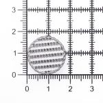 Пуговицы на ножке Твидовая 28L (18мм), металл (White/S (белый/серебро)), ME-651, 36 шт