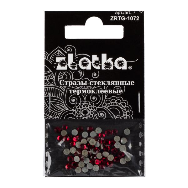 Стразы клеевые стекло 2.7 мм, 360 шт, SS10 №19 красный (Siam), Zlatka ZRTG-1072