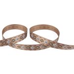 Лента атласная с рисунком 12.0 мм / 22.8 метров, O2/093 орнамент/т.бежевый, Gamma ALP-123