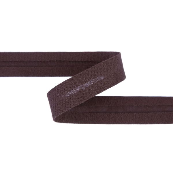 Косая бейка хлопковая 15 мм / 5 шт по 5.4 метра, №077 коричневый, Gamma GK-15C