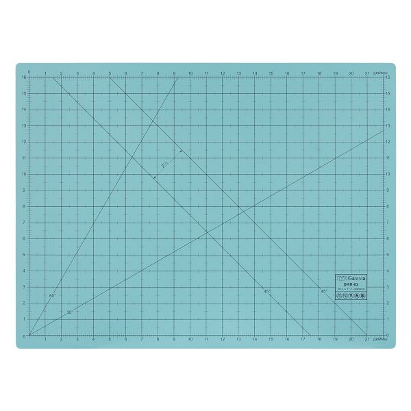 Мат для резки 2-сторонний 60х45 см, формат А2, Gamma DKR-02