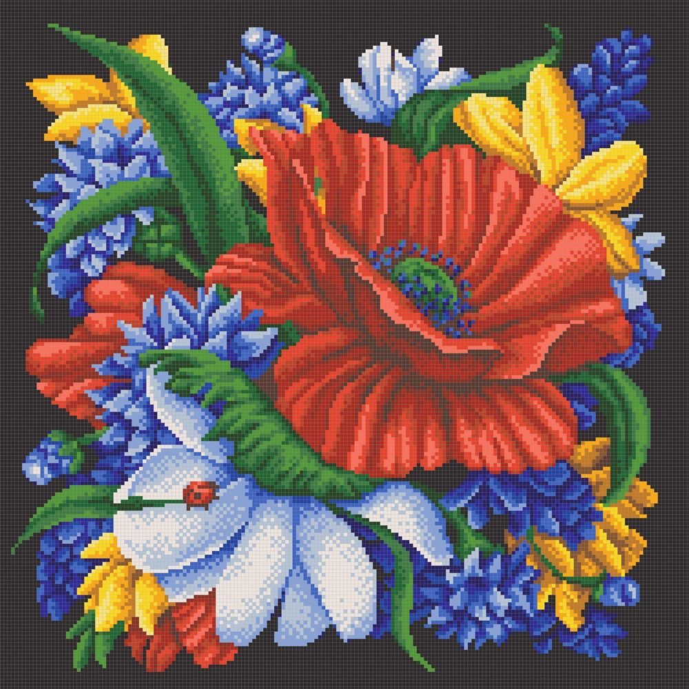Рисунок для вышивания Конек (канва), 7808 Цветы 40х40 см