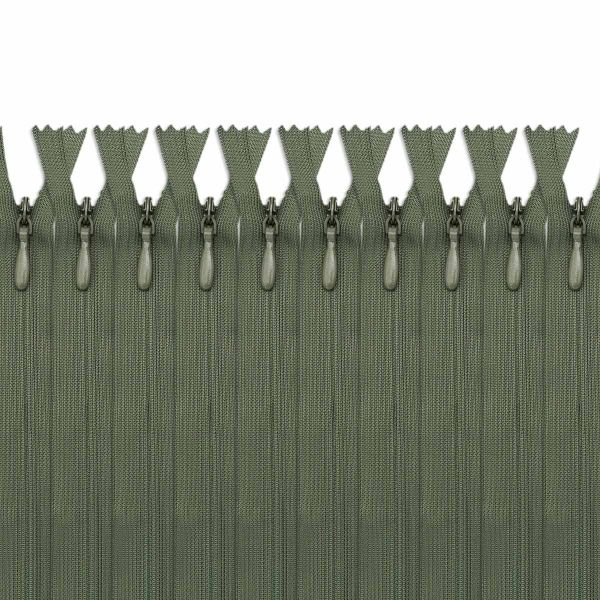 Молния потайная (скрытая) Т3 (3 мм) 1 зам., н/раз., 50 см, хаки, 31272 / 50, 10 шт