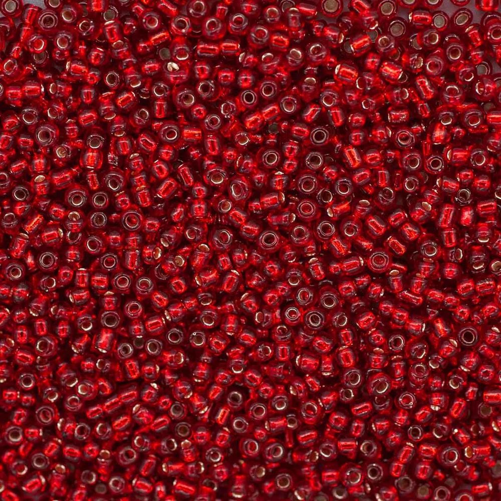 Бисер Astra&Craft 11/0 (2.1 мм), 500 г, цв. 25В бордовый/прозр.серебрист.центр (круг.отв.)