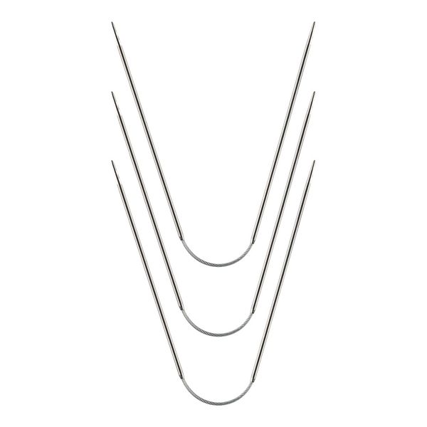 Спицы чулочные металл гибкие ⌀2.0 мм, 21 см, никель, Gamma KNF-3