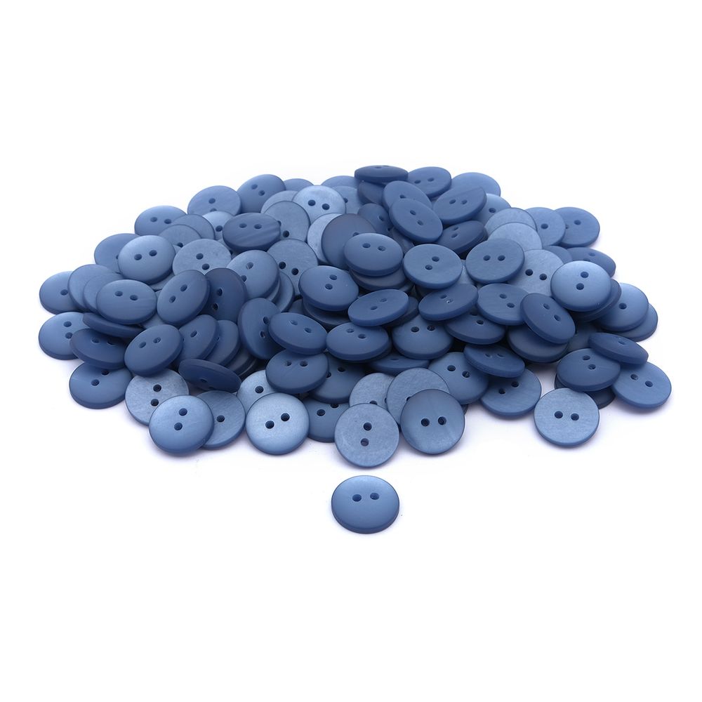 Пуговицы на 2 прокола 22L (14мм), пластик (col.41 сине-голубой), CR-K18M, 144 шт