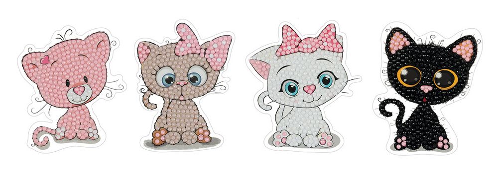 Алмазная (кристальная) мозаика Фрея, наклейки Котята, 7.5х9 см