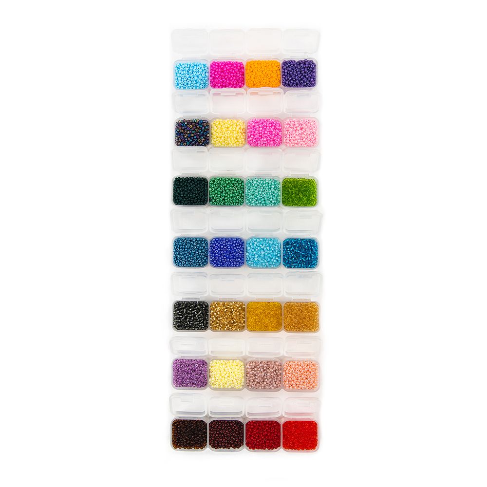 Органайзер для бисера с ячейками 10.6х17.5х2.6 см, 28 яч., пластик, прозрачный, Gamma ОМ-028