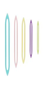 Иглы ручные для вязаных изделий, 5 шт, ассорти (4.6 см,5.2 см, 6.5 см, 7,3 см, 8,6 см), Gamma NL-005