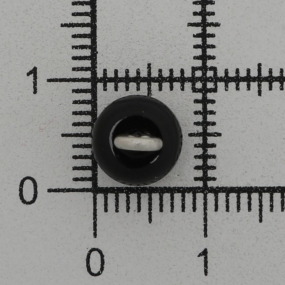 Пуговица-жемчужина 13L (8мм) на ножке, пластик/металл (Black (черный)), GE01, 32 шт