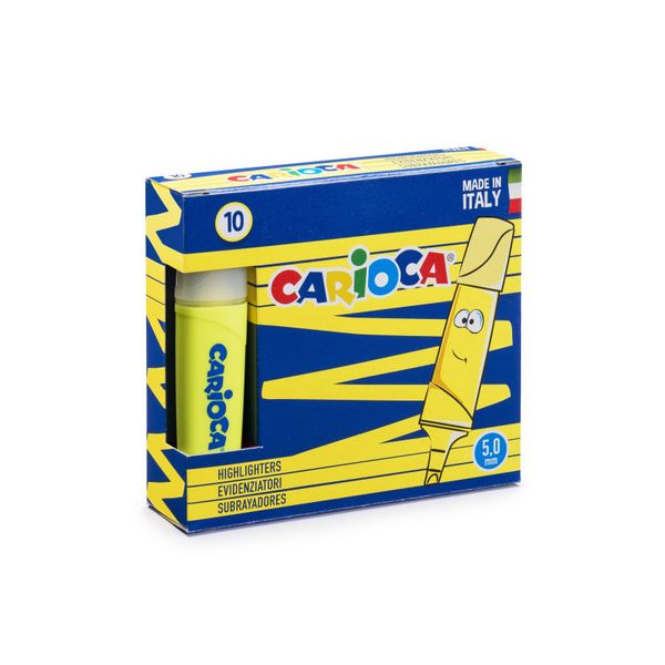 Текстовыделители Memolight 5 мм, перо круглое, 10 шт, 42875/34 желтый, Carioca