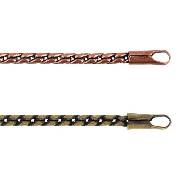 Цепочка декоративная 60 см, 5 шт, №02 под античную бронзу, Faycraft HKI-02