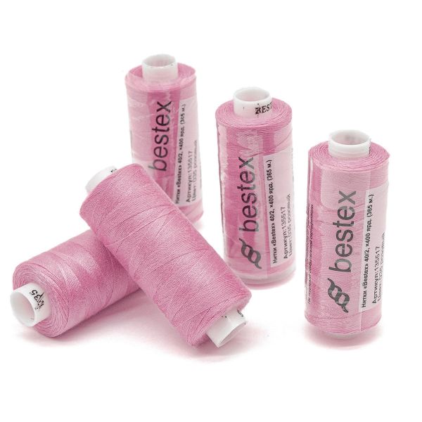 Нитки швейные бытовые Bestex 40/2, 365 м (400 ярд) / 10 кат., 035 сахарная вата