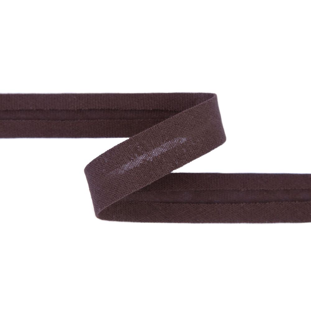 Косая бейка хлопковая 15 мм / 5 шт по 5.4 метра, №077 коричневый, Gamma GK-15C