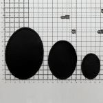 Набор заплаток пришивных из кожи, овал 4х5,5см, 6х8,2см, 8х10,9см, с перфорацией, 3 шт (01 черный), 9404