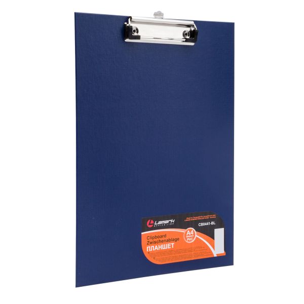 Планшет с верх.зажимом, А4, PVC, синий, LAMARK441