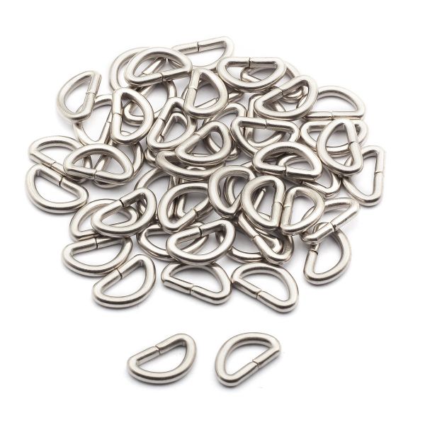 Полукольцо сварное металл внутр. 12 мм (внешн. 17х11 мм, ⌀2.5 мм), 50 шт, серебро ГР, 6046