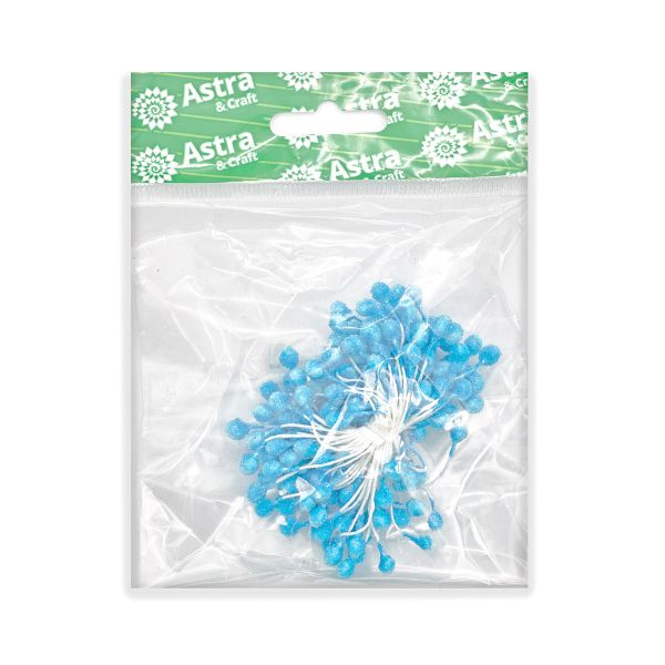 Тычинки для искусственных цветов 6см (синий), S090476